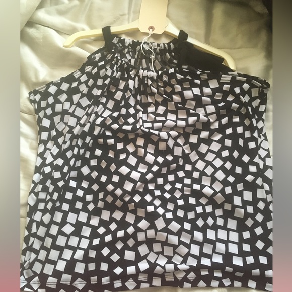 2 Halter tops for $40 altogether. One in cobalt blue pattern, other black/white - Picture 2 of 5